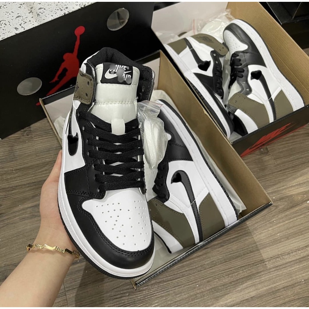 Giày sneaker JORDAN 1 NÂU CAO CỔ hot trend nam nữ, Giày thể thao JD1 nâu cao dùng đi học,tập gym,chạy bộ