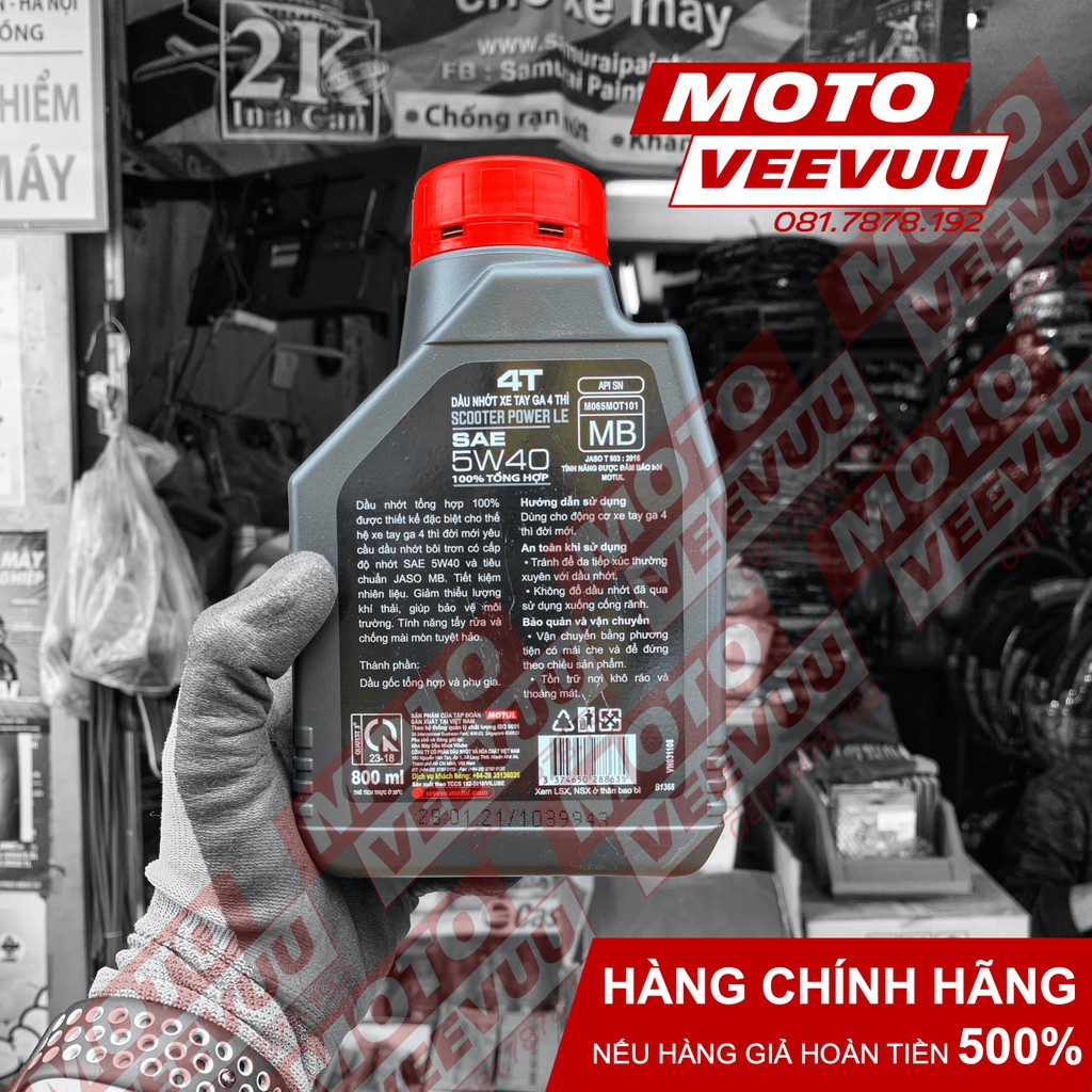 Dầu nhớt xe ga Motul Scooter Power LE 5W40 1 Lít &amp; 800 ml