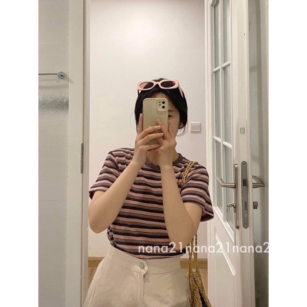 Áo thun kẻ nhiều màu Nana21 Nana21store