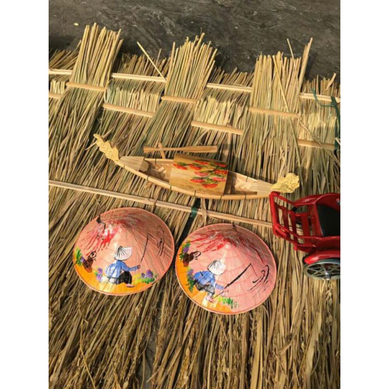 Nón lá vẽ mini trang trí