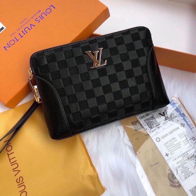 🔥FREE SHIP🔥 Ví da nam kẹp nách khoá số hàng cao cấp - da mềm mịn có sẵn Fullbox !!
