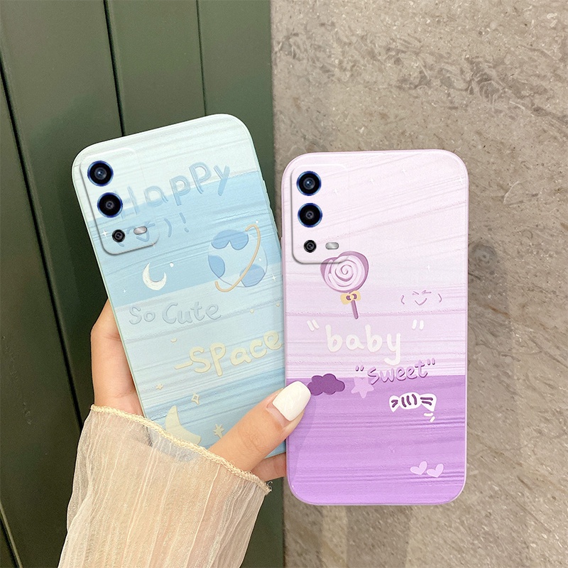Ốp lưng Oppo A55 4G Ốp lưng sơn dầu Vỏ điện thoại Vỏ dễ thương Bảo vệ máy ảnh Vỏ bọc toàn bộ Coverag Họa tiết bên Vỏ điện thoại Vỏ mềm Vỏ điện thoại