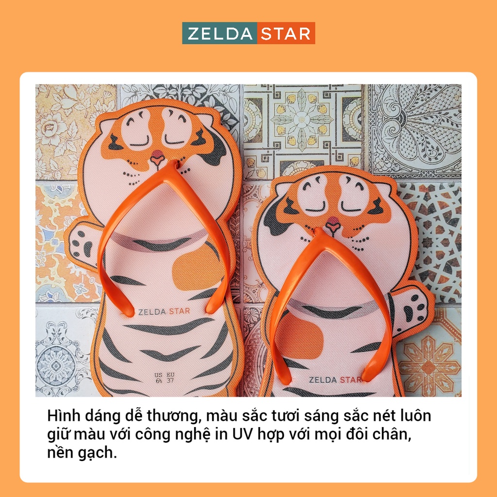 Dép Xỏ Ngón Nữ Dép Đi Trong Nhà Dép Đi Biển Hình Cọp Phè Phỡn ZELDA STAR