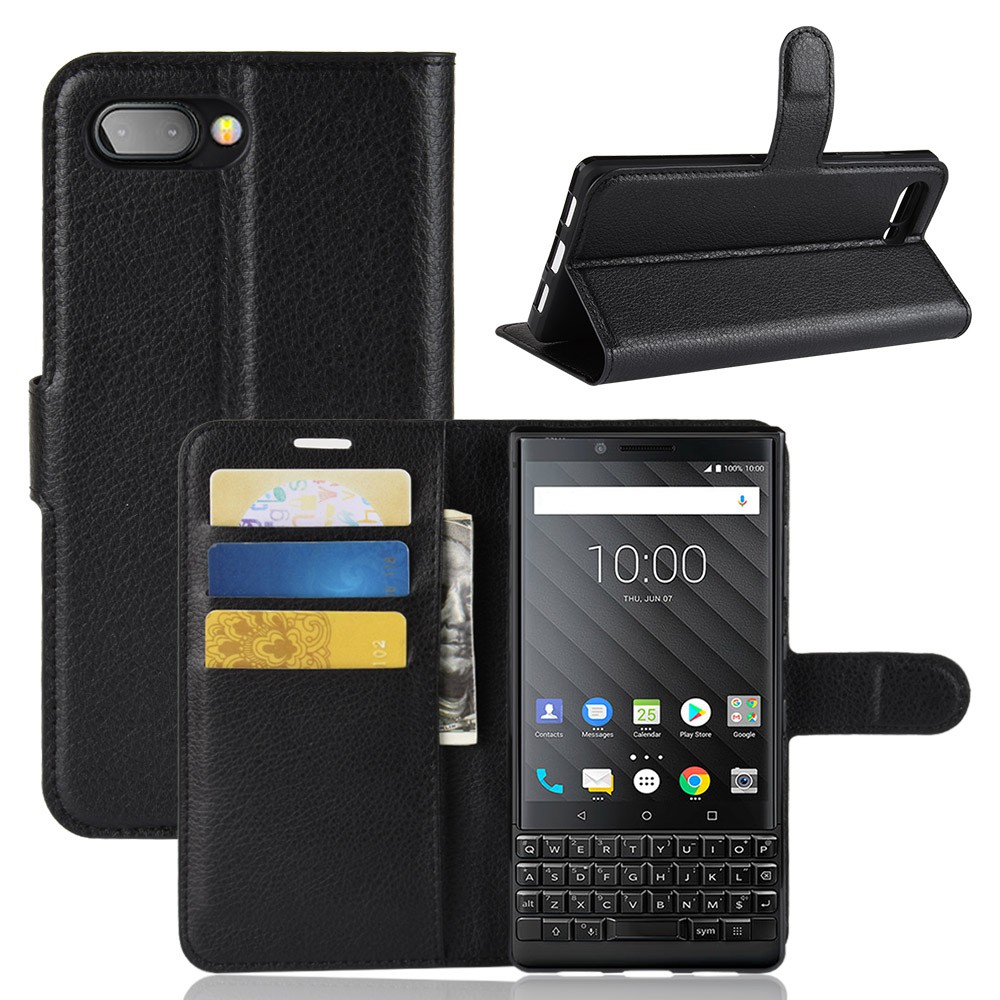 Bao Da Điện Thoại Dạng Ví Nắp Lật Hít Nam Châm Cổ Điển Có Ngăn Đựng Thẻ Và Giá Đỡ Cho Blackberry Key 2 Key2