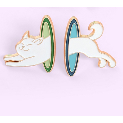 Ghim Cài Áo Hình Chó Mèo Hoạt Hình Đáng Yêu