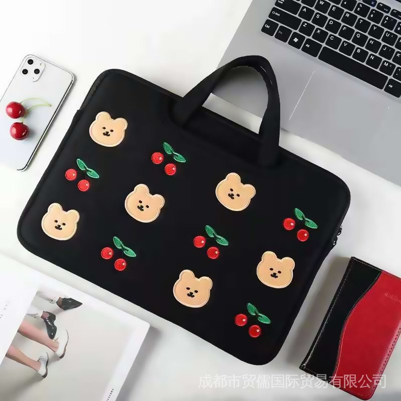 Shenzhen Bán Sỉ Túi Vải Đựng Máy Tính Xách Tay Thêu Họa Tiết Tươi Mới Nhỏ Gọn Đa Năng Chống Sốc Cho Nữ