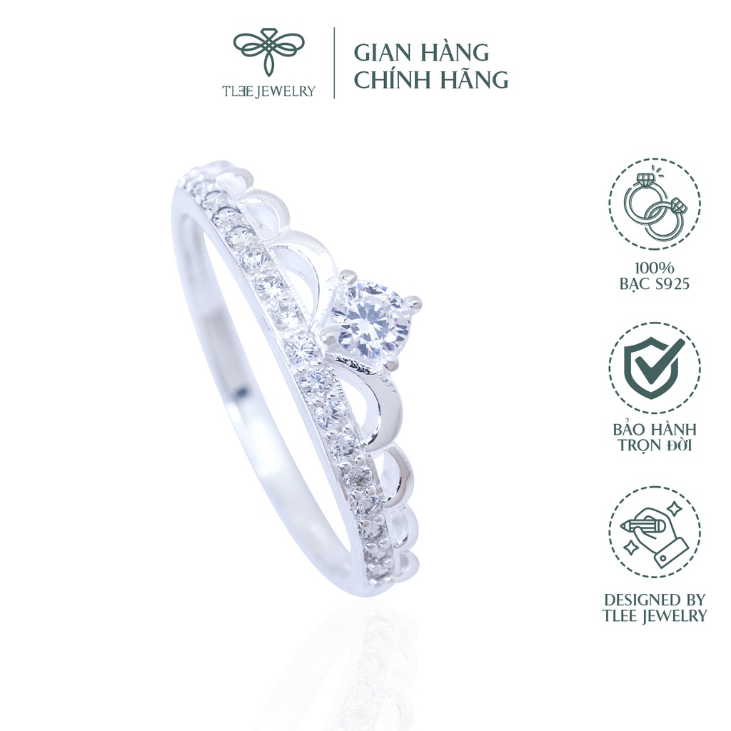 Nhẫn bạc nữ TLEE vương miện nữ hoàng sang trọng NCJ A0128