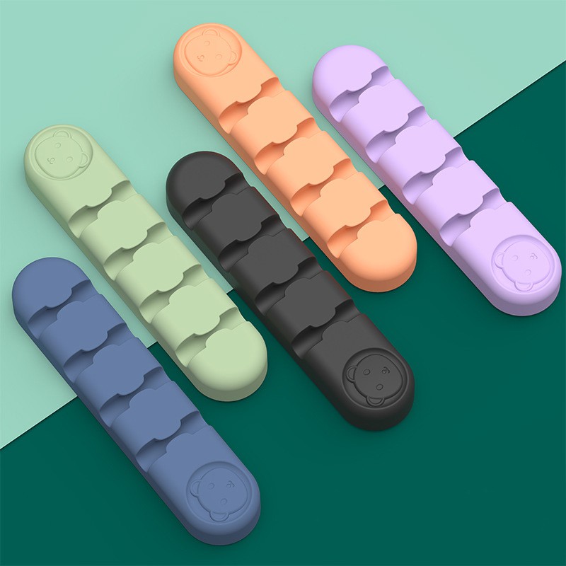 Kẹp Silicon Giữ Cáp, Dây Sạc ,Tai Nghe Cố Định Gọn Gàng Tiện Dụng Nhiều Màu