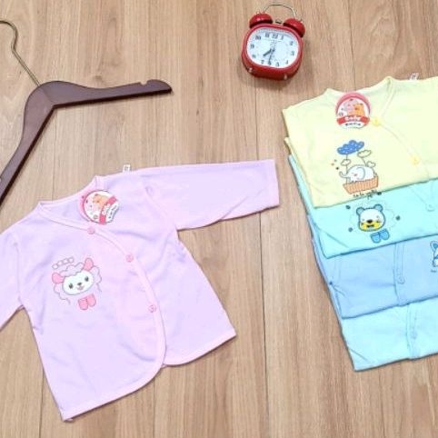 Áo dài tay sơ sinh cúc lệch (chất cotton)