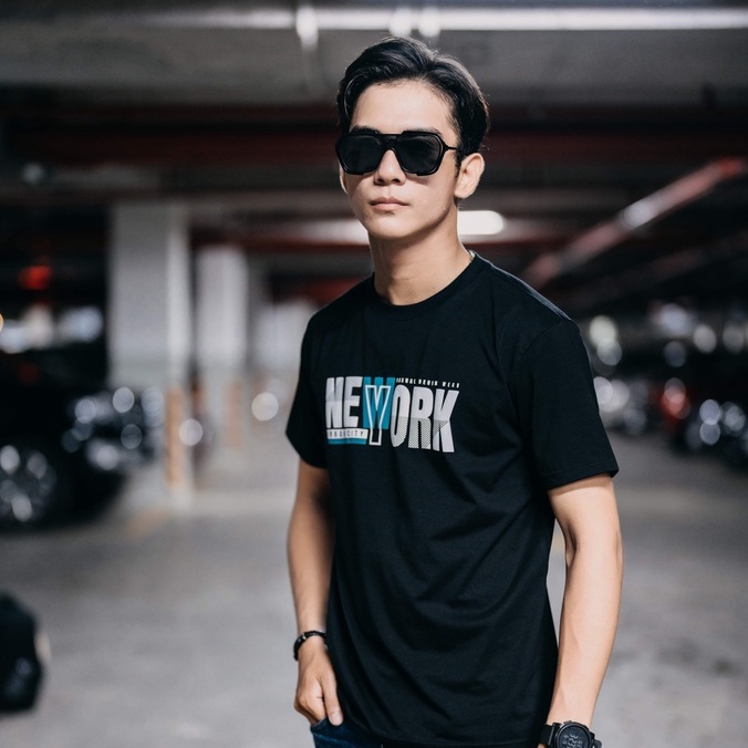 Áo thun nam, màu đen in AREMI, vải cotton 4 chiều co giãn, chuẩn from, sang trọng,thanh lịch ATS0029