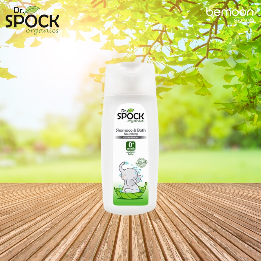 Sữa tắm gội hữu cơ Dr.Spock Organics 400ml làm sạch an toàn cho làn da nhạy cảm bé từ 6 tháng - Herbaby