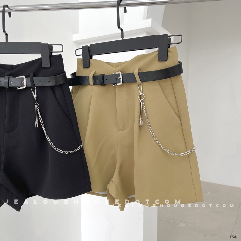Quần short vải nữ, quần kaki cạp nhọn 5738
