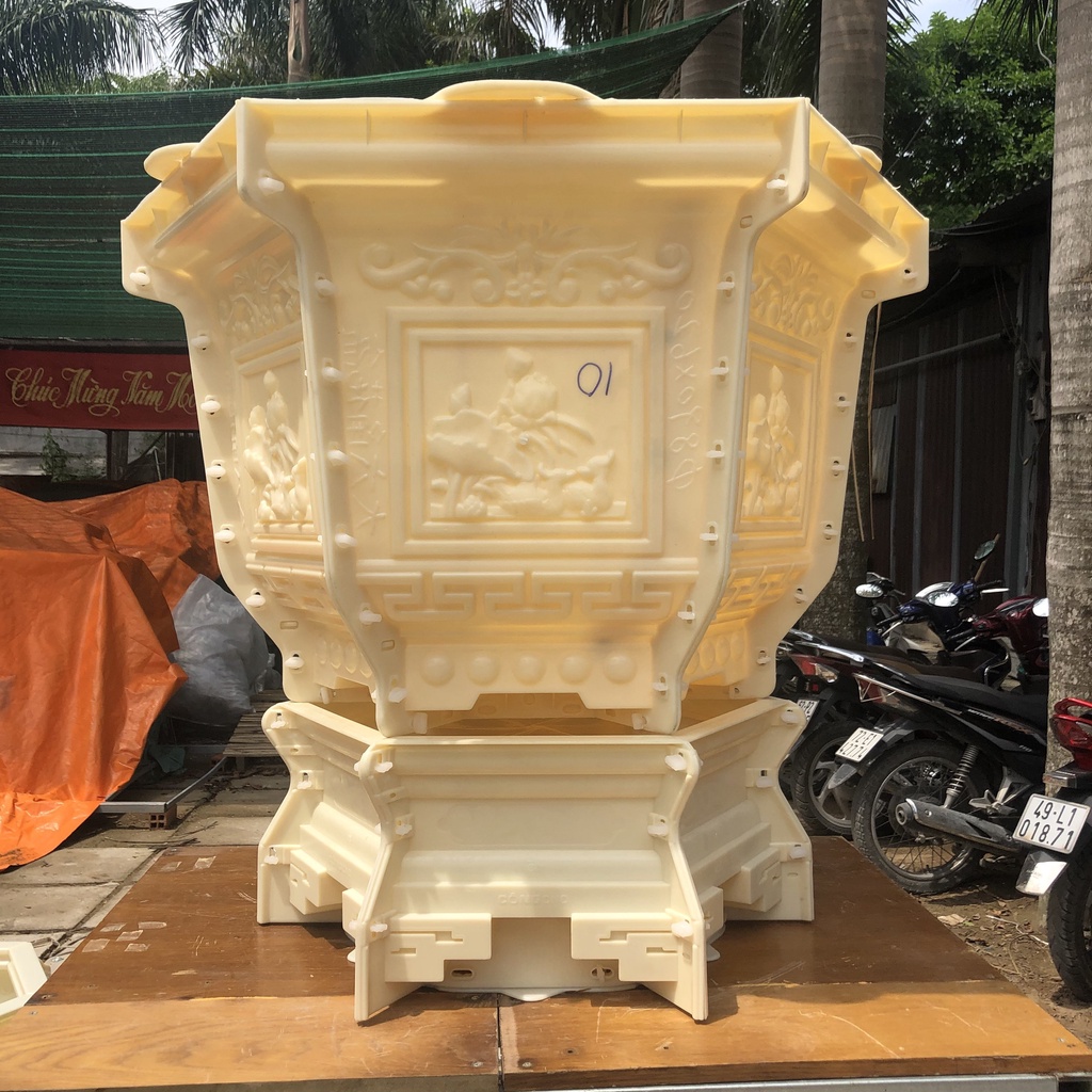 KHUÔN CHẬU LỤC GIÁC 80 KÈM CHÂN ĐÔN