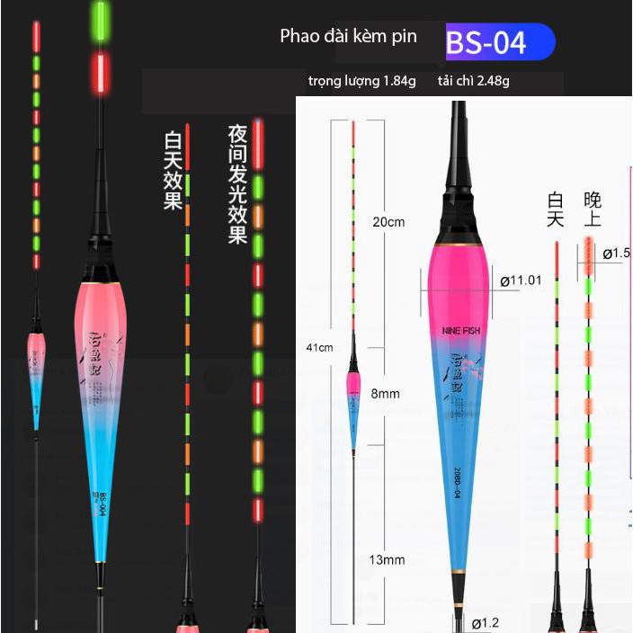 [Tặng Pin] Phao Câu Đài Ngày Đêm, phao câu đêm Phao câu cá