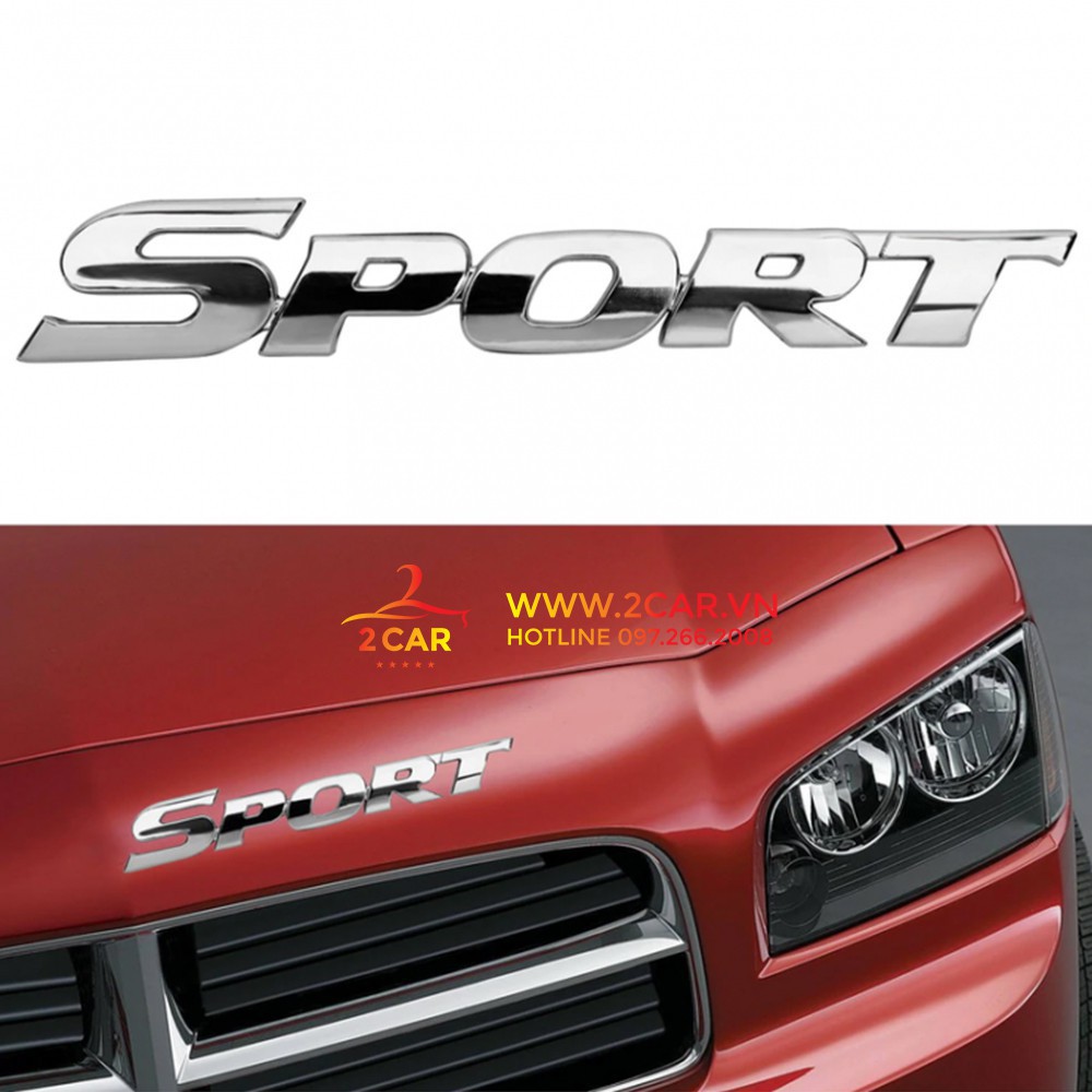 Chữ nổi SPORT dán xe ô tô