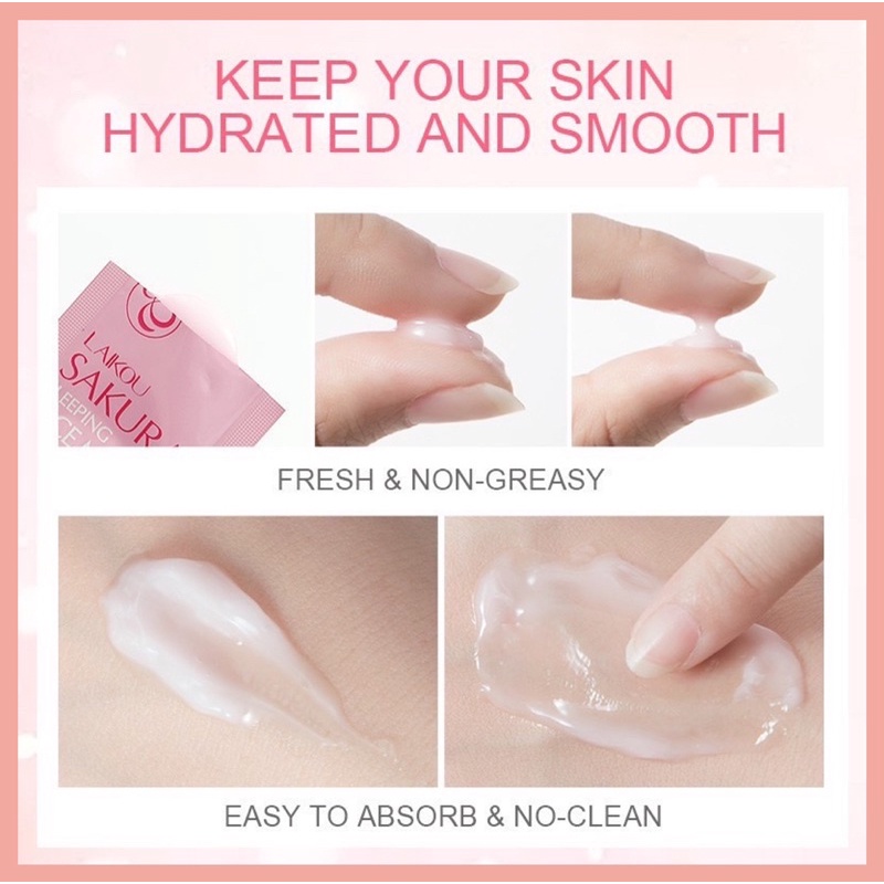 ❤Set 15 Gói Mặt Nạ Ngủ LAIKOU Hoa Anh Đào Dưỡng Ẩm Làm Mịn Da