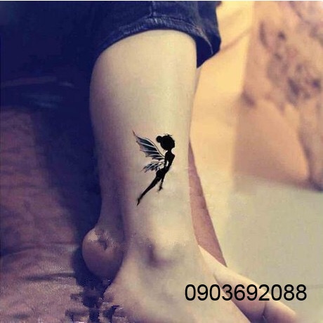 [HCM] Hình xăm dán - tattoo sticker Tinker Bell, hình xăm thiên thần, lông vũ 10.5 x 6cm