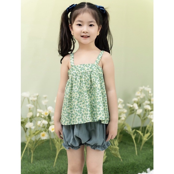 XẢ KHO LẺ SIZE {freeship} Đồ bộ 2 dây bé gái, quần bí phồng siêu cưng, hàng thiết kế may đẹp đủ size 8-26kg