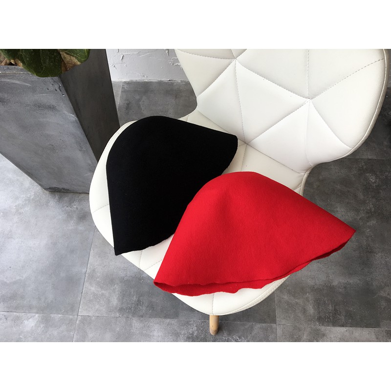 Mũ Bucket Len Màu Trơn Phong Cách Hàn Quốc Thời Trang Thu Đông Cho Nam Nữ