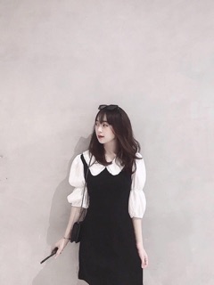 Đầm cổ sen basic