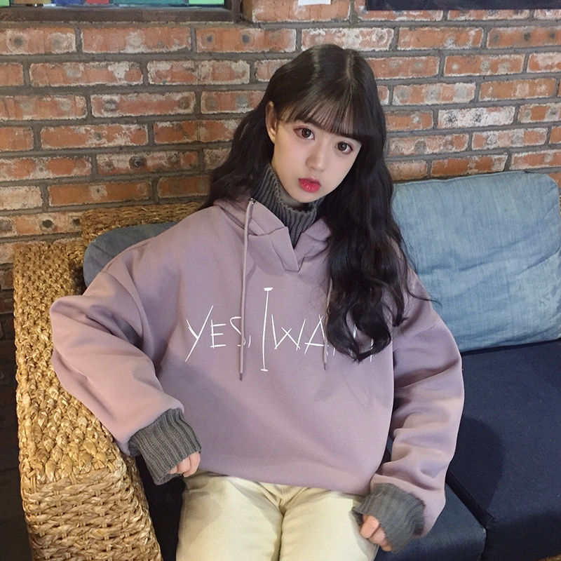 Áo khoác hoodie cổ lọ lót nhung giả nhiều lớp thời trang mùa đông | BigBuy360 - bigbuy360.vn