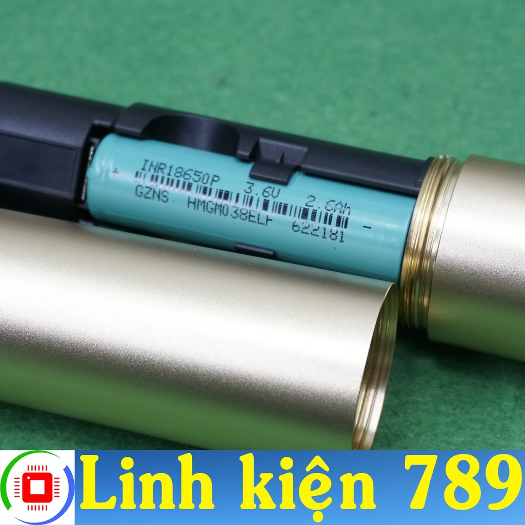 Micro không dây UHF màu vàng chạy 1 pin 18650