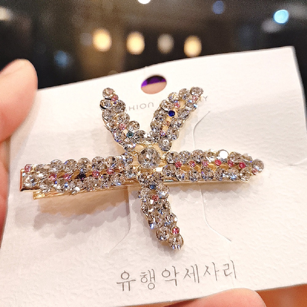 Kẹp tóc hình sao biển đính ngọc trai sang trọng cho nữ