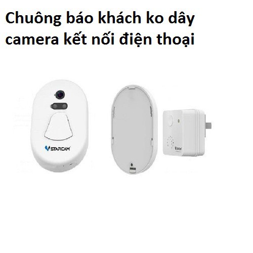 Chuông cửa không dây VSTARCAM D1 , có camera kết nối điện thoại chống trộm , chuông báo khách