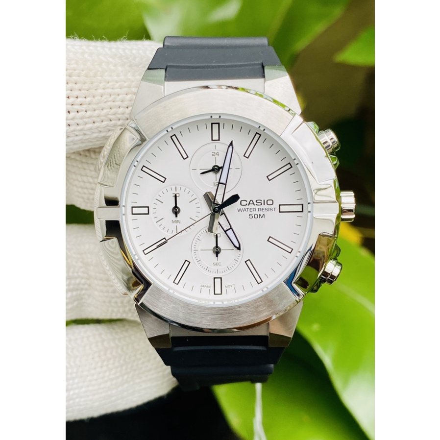 Đồng hồ nam casio new model , dây cao su MTP-E501-7