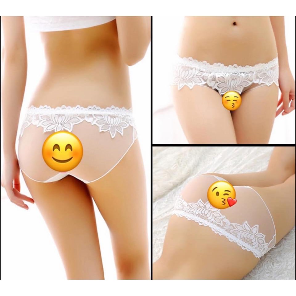 Đồ lót nữ trong suốt sexy eo thấp lưới siêu mỏng nhìn xuyên thấu vô hình liền mạch ren quần sịp phụ nữ trẻ