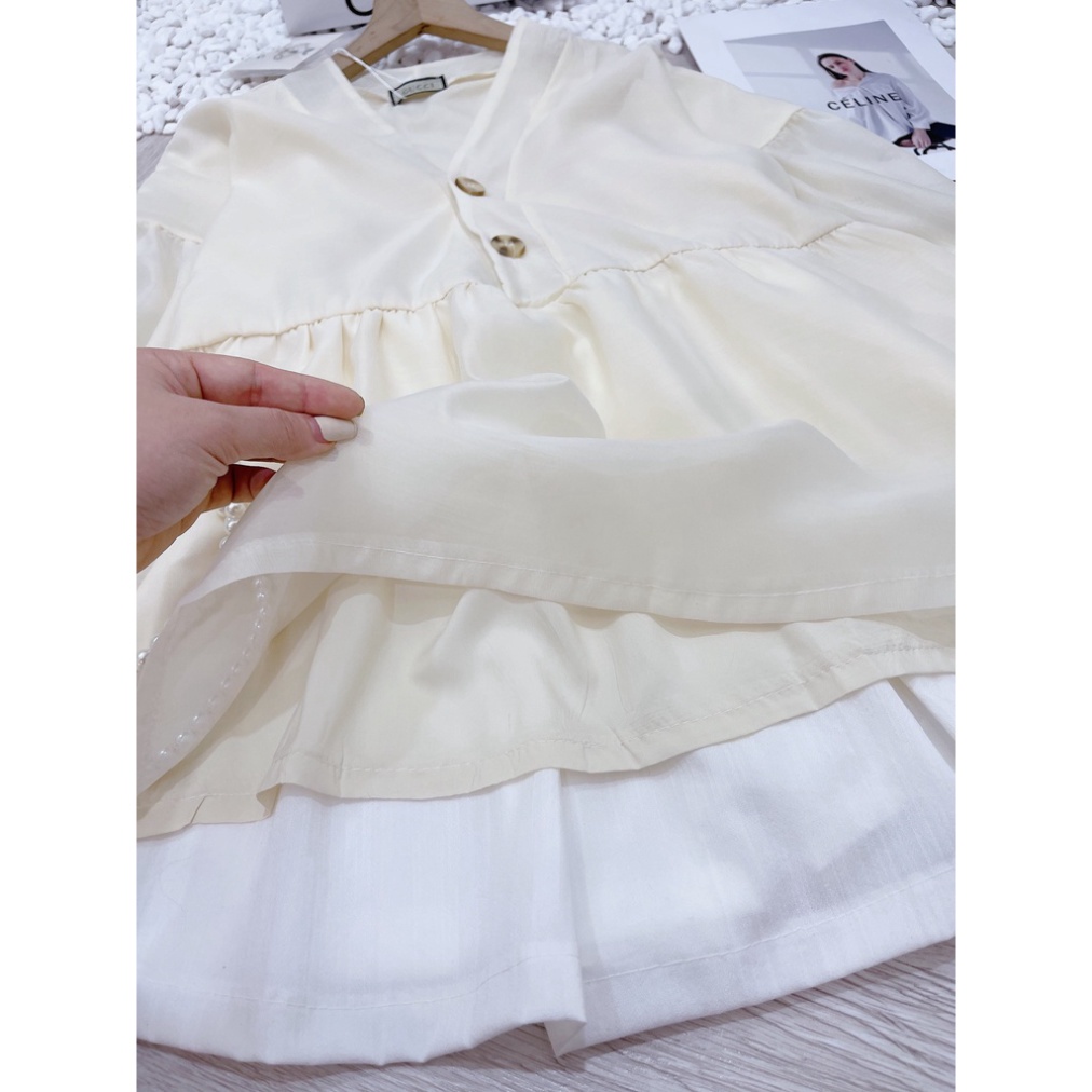 Set áo babydoll be cổ tim chân váy TL354 0322
