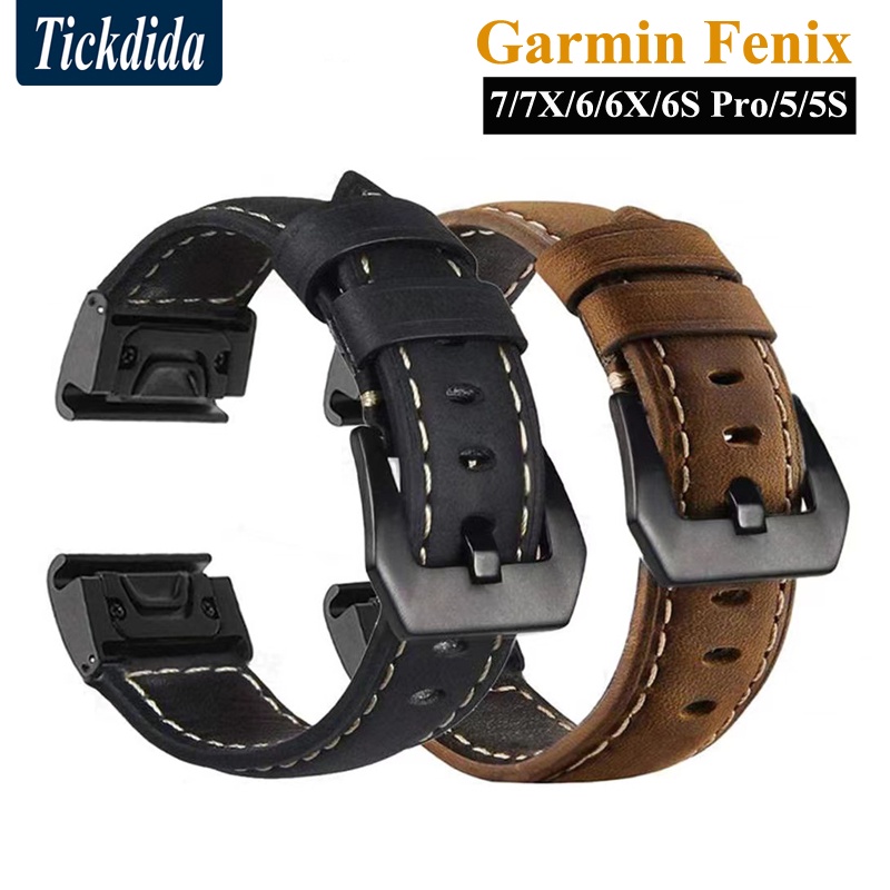 Dây Đeo Bằng Da Chất Lượng Cao Cho Đồng Hồ Thông Minh Garmin Fenix 7X Fenix 7 / Fenix 6X Pro 6 5 Plus 22mm 26mm
