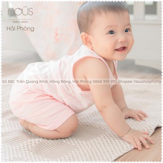 Nous Bộ Ba Lỗ Kẻ Hồng Trắng (Size Từ 6-9 Tháng Đến 18-24 Tháng)
