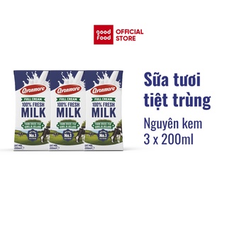 Lốc 3 hộp Sữa tươi nguyên chất tiệt trùng Avonmore UHT Full Cream Milk 200ml
