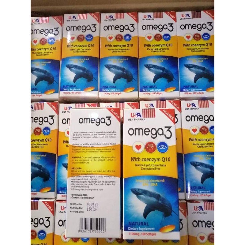 VIÊN UỐNG DẦU CÁ ALASKA OMEGA 3 TỐT CHO MẮT, TIM, NÃO - HỖ TRỢ ĐẸP DA - GIẢM NGUY CƠ MẮC BỆNH TIM MẠCH - OMEGA3 100 VIÊN