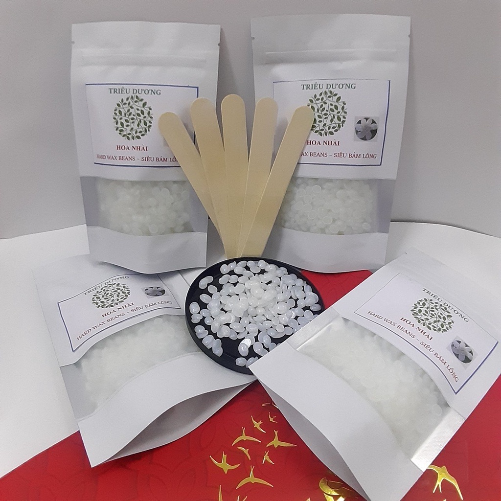 Sáp wax cao cấp HƯƠNG HOA NHÀI TD bịch túi zip bạc 100gr, bám lông đi lông hiệu quả. Tặng que lấy sáp