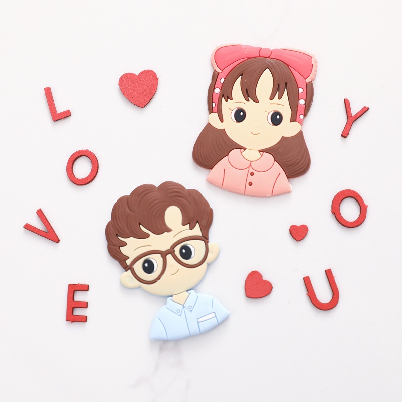 Set Phụ Kiện Trang Trí Bánh Kem Hình Cặp Đôi Lãng Mạn Mềm Mại