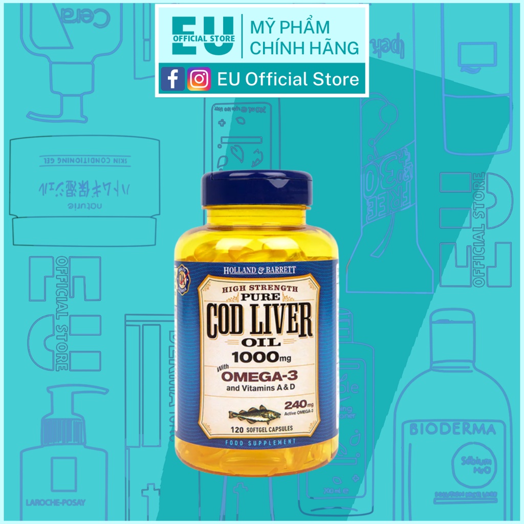 Dầu Cá Bổ Sung Omega Holland & Barrett Cod Liver Oil
