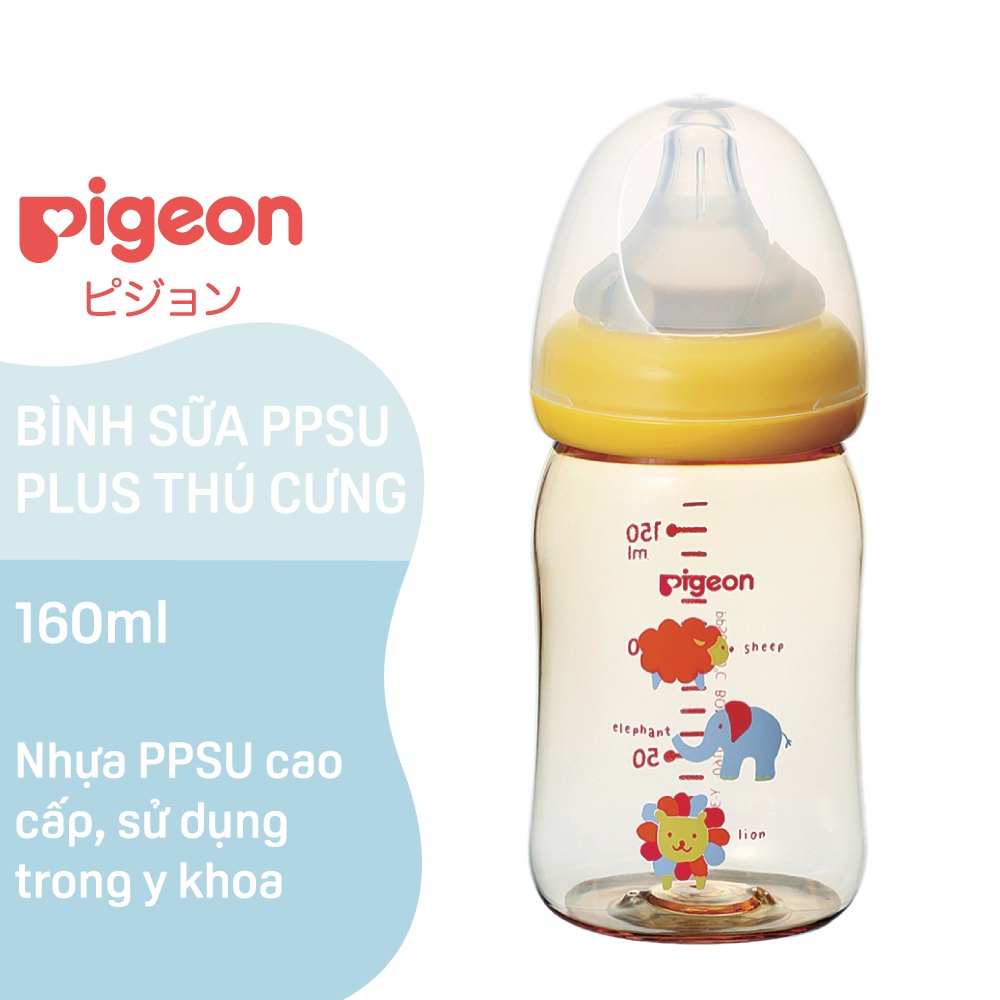 Bình Sữa PPSU Plus Hình Thú Pigeon 160ml/240ml