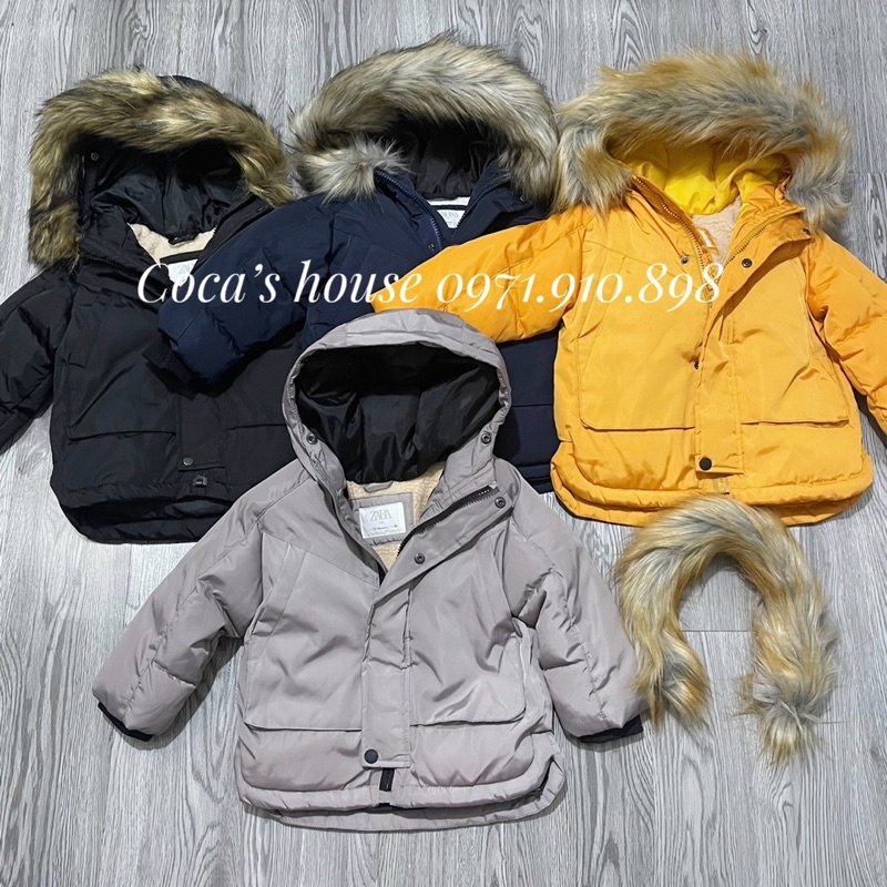 Áo khoác phao ZR lót lông xuất dư xịn cho bé trai