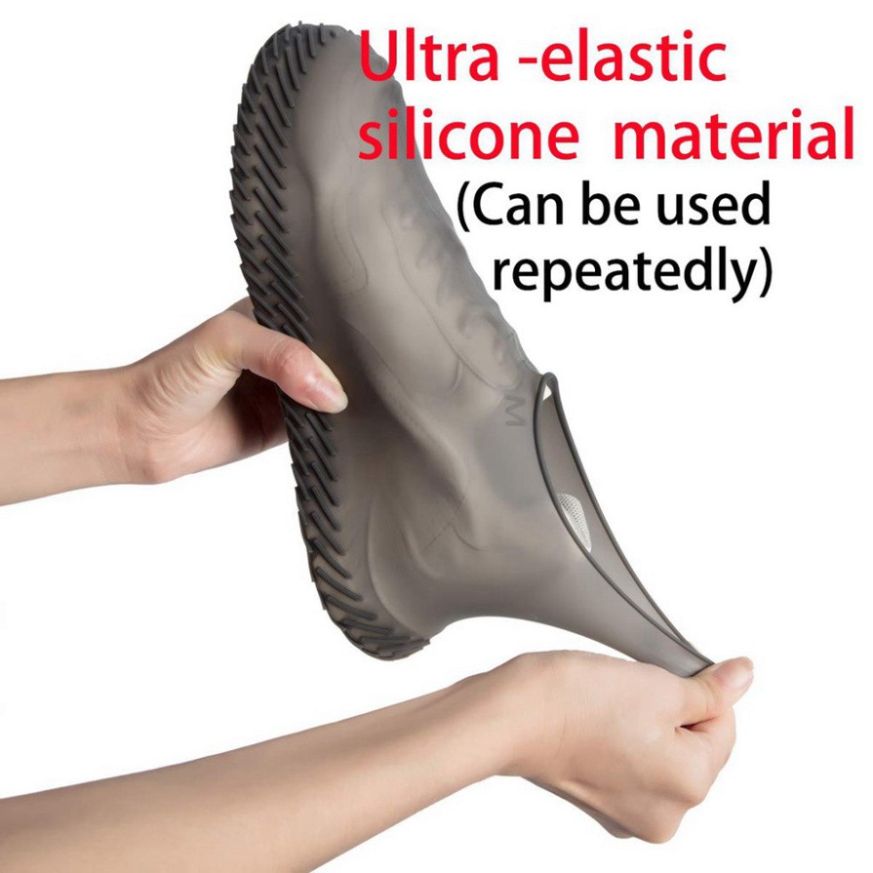 Ủng  bọc giày silicon không thấm nước - Giày đi mưa cổ ngắn