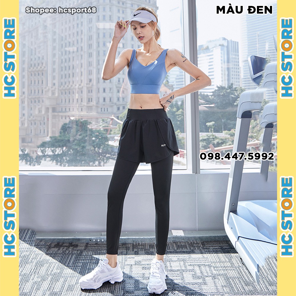 Quần Tập Gym Yoga Nữ QD28 Chất Thun Lạnh, Có Quần Short Phía Trước Chống Lộ, Kèm Túi Đưng - HcSport68