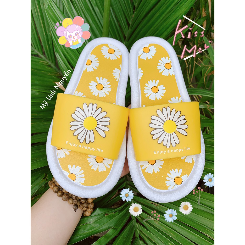 Dép Hoa Cúc đi trong nhà chất liệu cao su mềm mại êm chân nhập khẩu | BigBuy360 - bigbuy360.vn