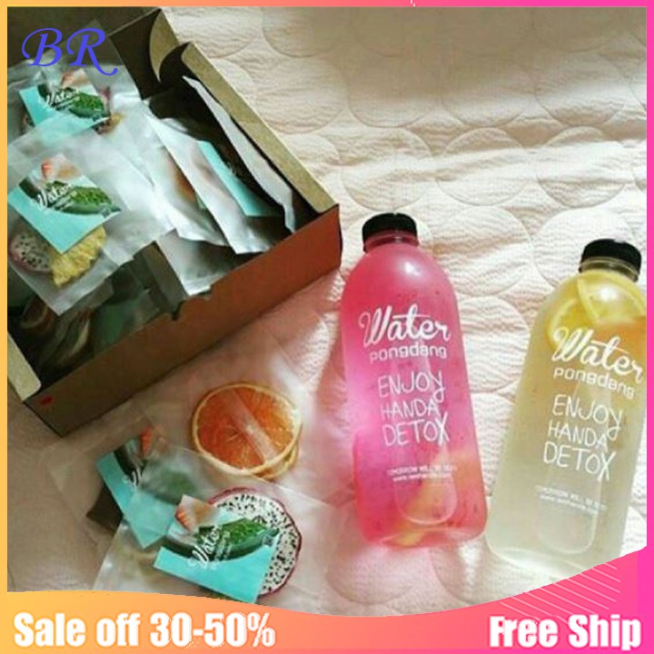 Bình nước Detox đẹp &quot; Water Pongdang&quot; 1000 ml - Tặng kèm 1 Túi Vải có dây treo