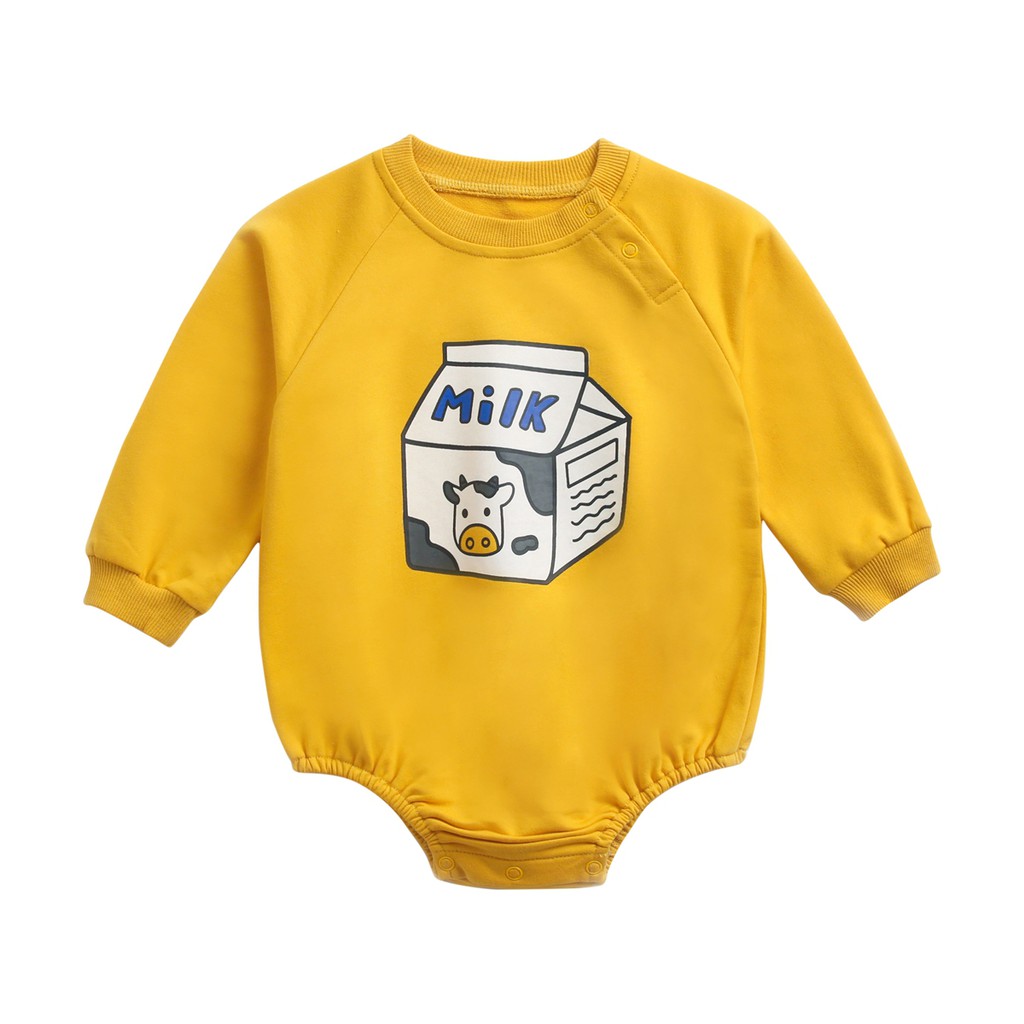 Bộ Áo Liền Quần Sanlutoz Bằng Cotton In Hoạt Hình Dành Cho Bé Mặc Vào Mùa Đông