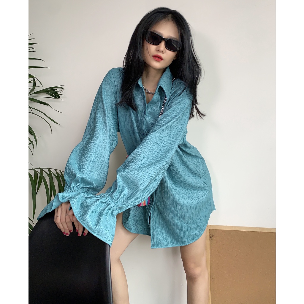 TARTAN – Water Shirt / Dusty Cyan - Áo Sơ Mi Vân Xanh