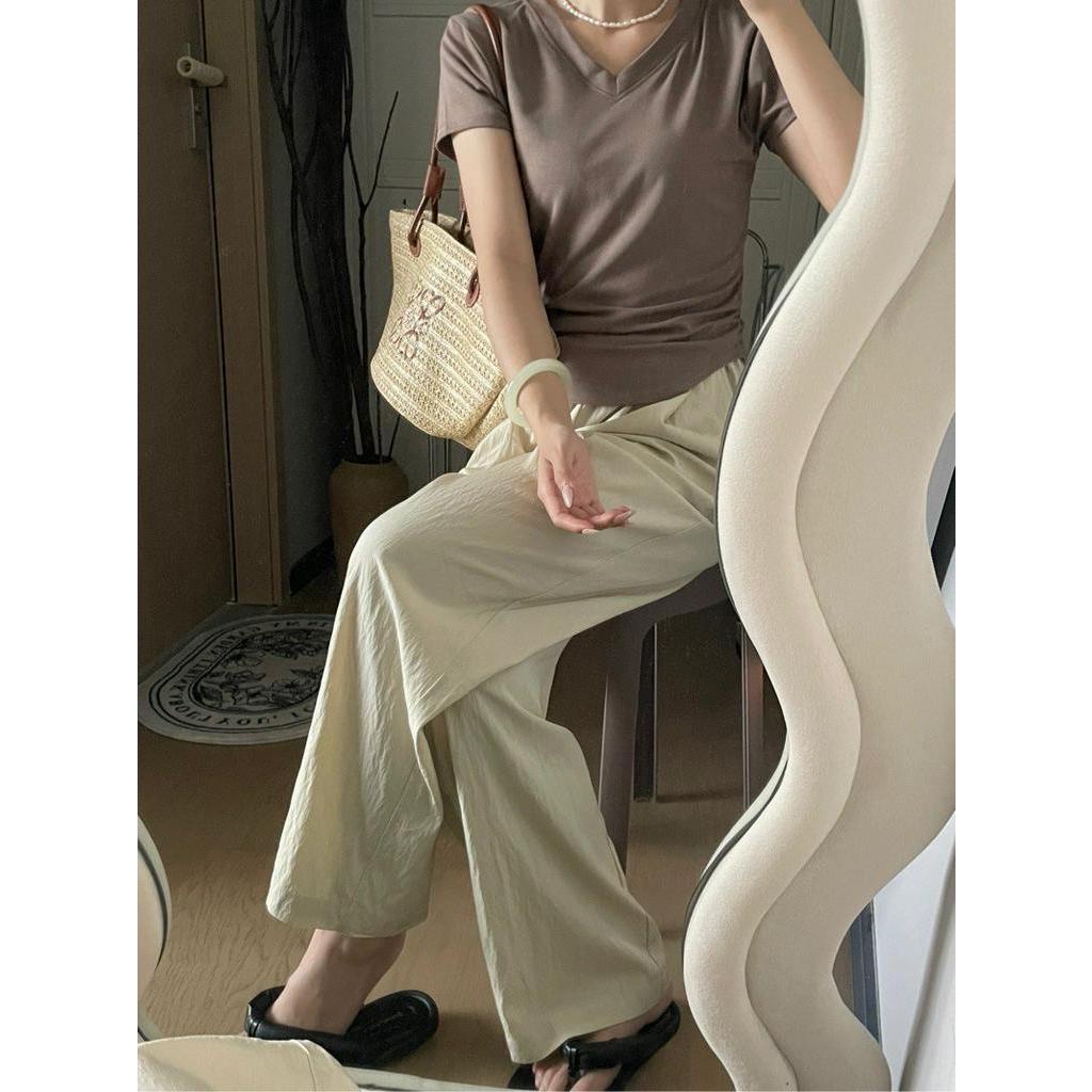 Quần Dài Ống Rộng Lưng Thun Cao Phong Cách Mới 63958