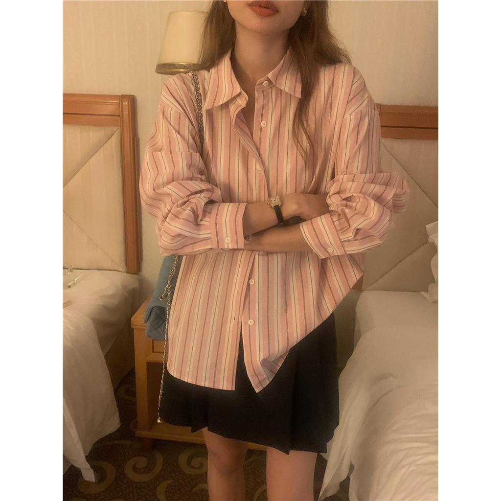 Áo Sơ Mi Kẻ Sọc Dài Tay Cổ polo Phong Cách Mới 62623