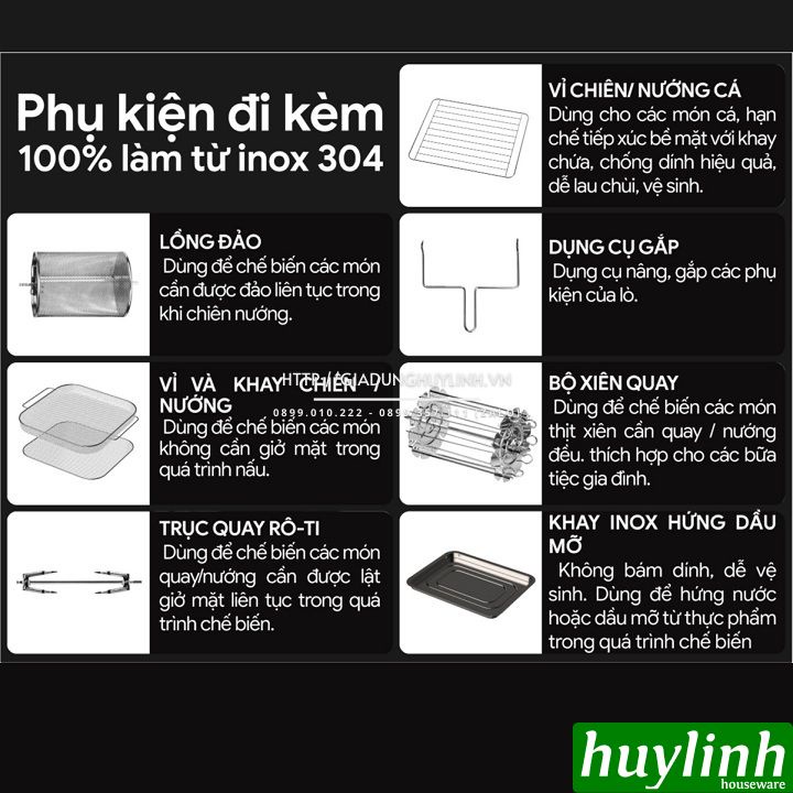 [Mã ELHAMS5 giảm 6% đơn 300K] Nồi chiên không dầu điện tử 2Good Vortex S20 - 14.5 lít - Tặng găng tay - 16 chức năng