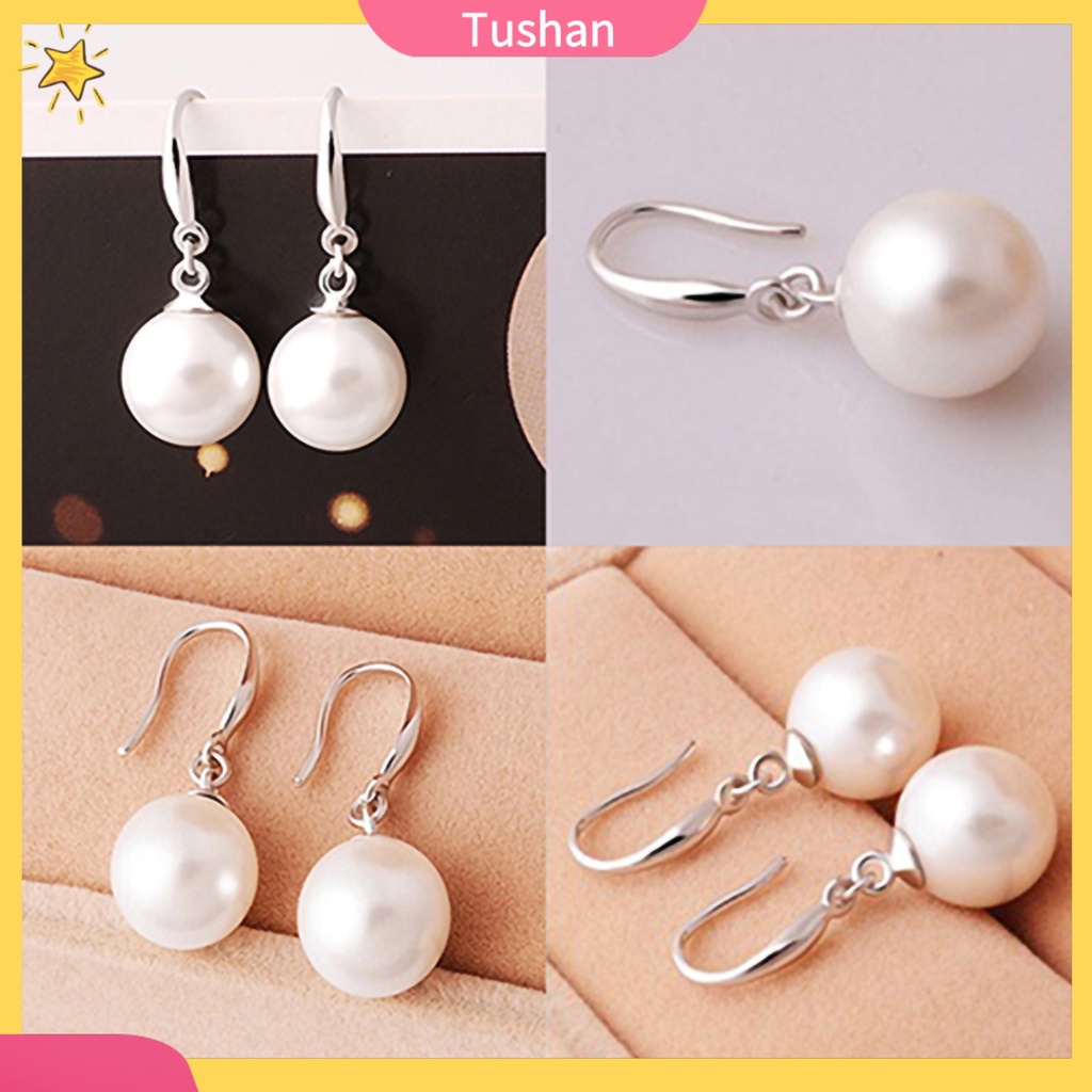 Hoa tai mạ bạc đính ngọc trai giả thời trang cho nữ
